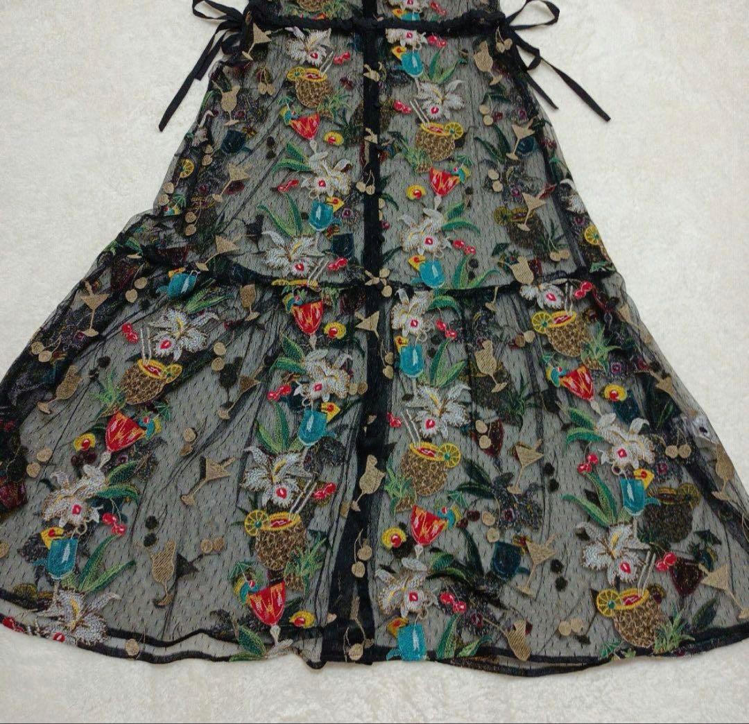 n*u様 グレースコンチネンタル　花柄刺繍 ワンピース　36Sサイズ