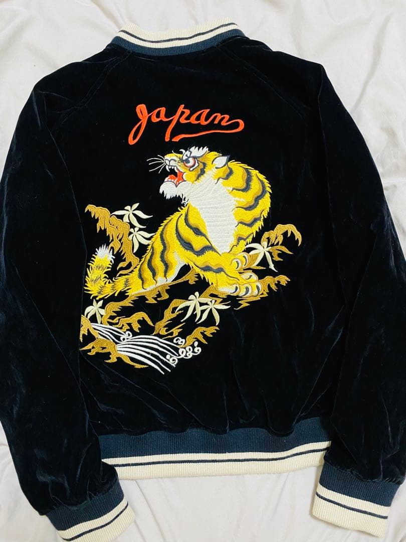 NON STOCK スカジャン 別珍 日本限定 虎 ワシ サテン unisex