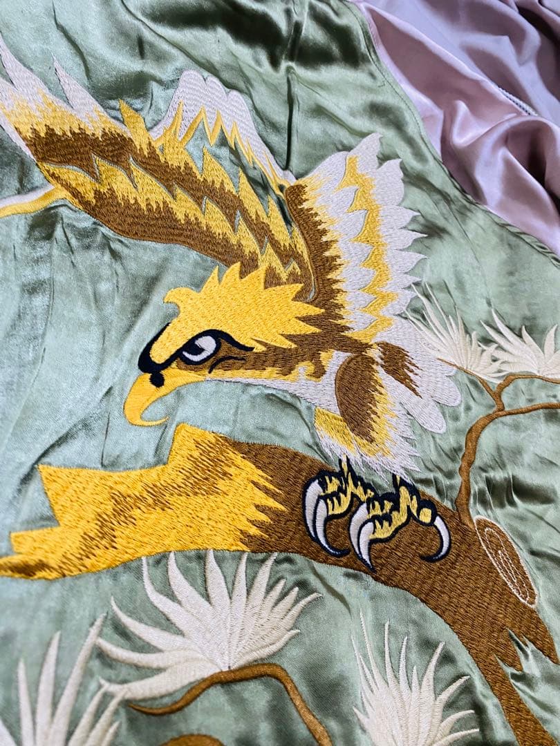 NON STOCK スカジャン 別珍 日本限定 虎 ワシ サテン unisex