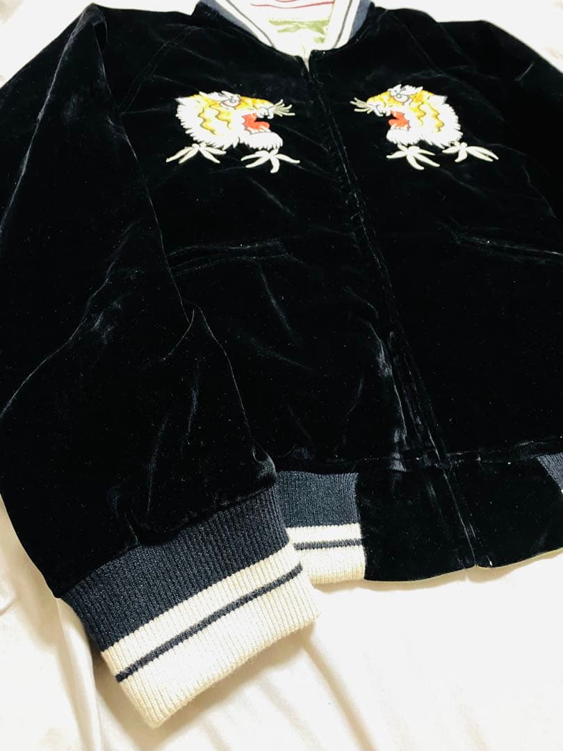 NON STOCK スカジャン 別珍 日本限定 虎 ワシ サテン unisex