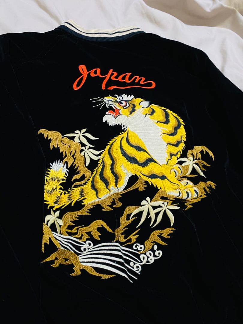 NON STOCK スカジャン 別珍 日本限定 虎 ワシ サテン unisex
