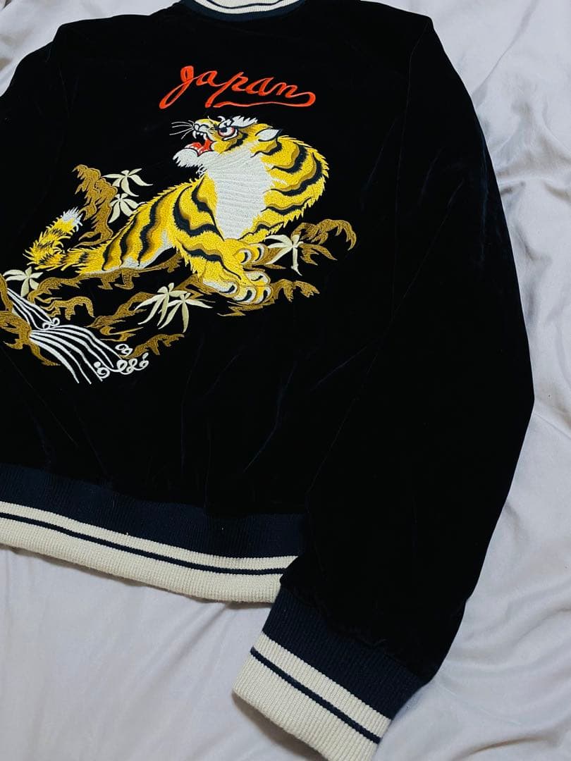 NON STOCK スカジャン 別珍 日本限定 虎 ワシ サテン unisex