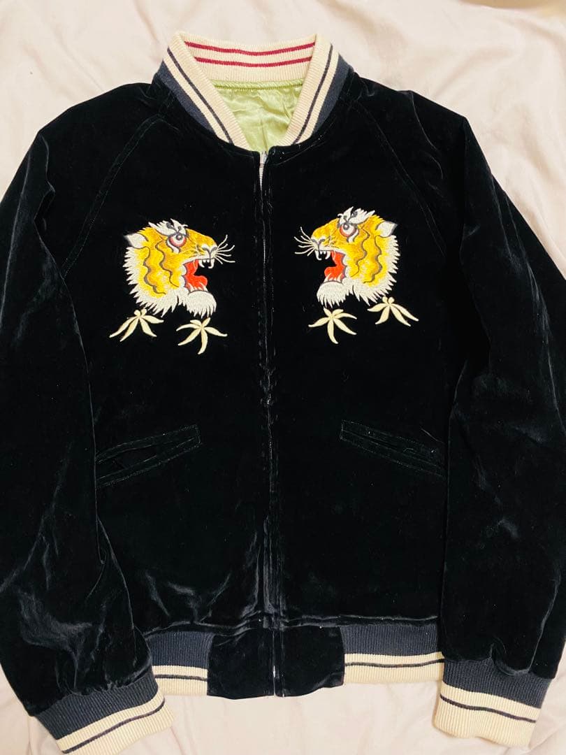 NON STOCK スカジャン 別珍 日本限定 虎 ワシ サテン unisex