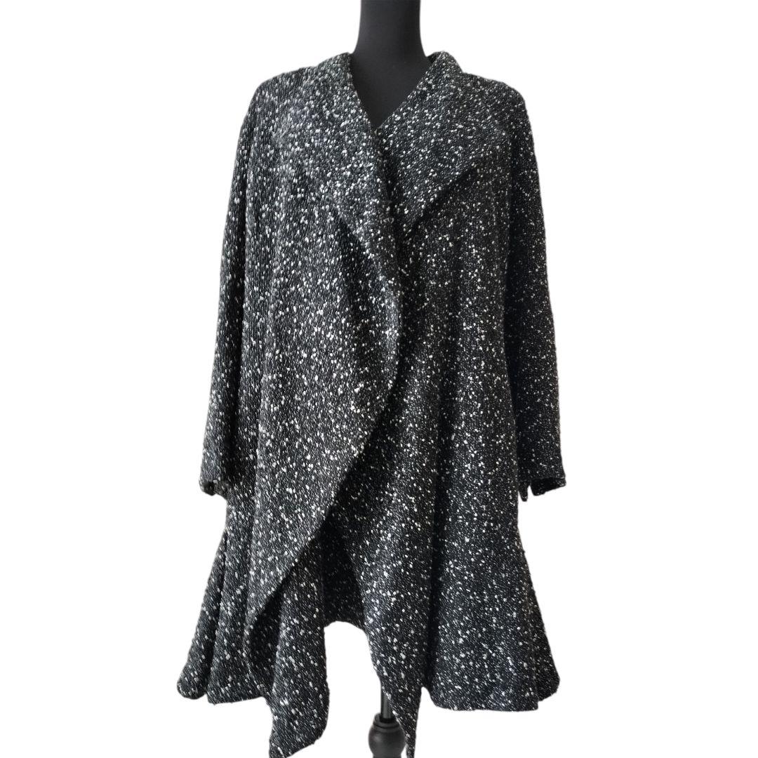 エドワードアシュールパリ　ツイードドレープロングコート　元シャネルデザイナー