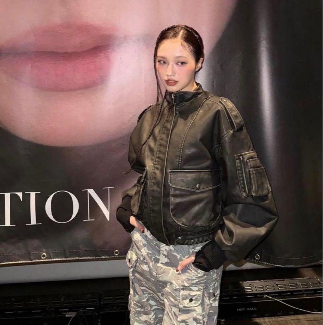 SEIRA×LAGUA コラボ　レザージャケット 　ブラウン