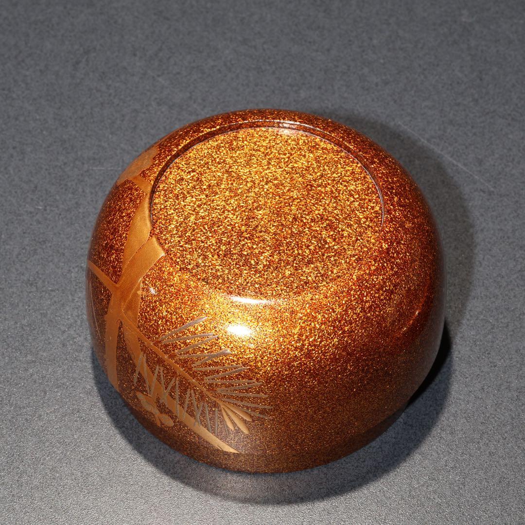 平棗　金蒔絵松梅　裏千家 鵬雲斎花押　桐箱入り　R1689