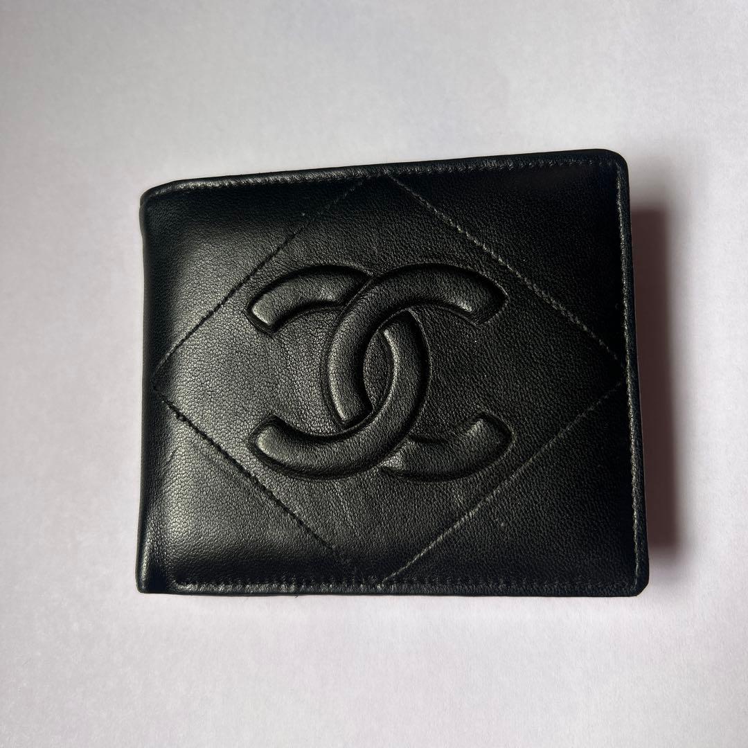 CHANEL ブラック 二つ折り財布