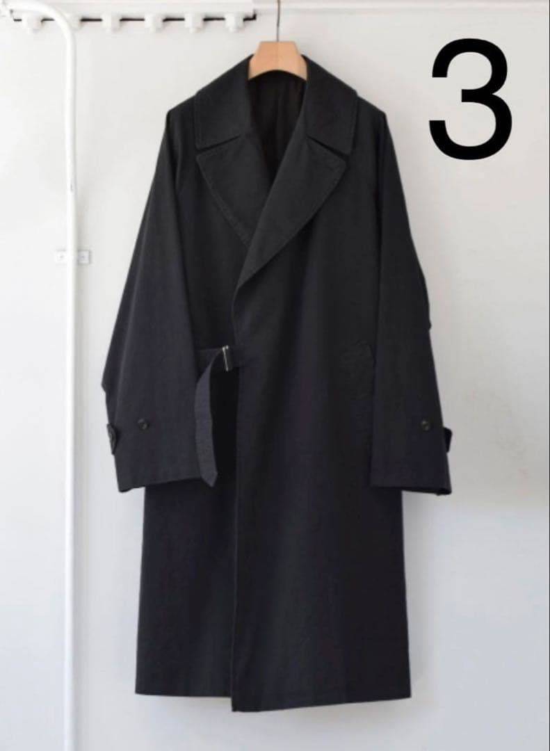 【新品未使用】 COMOLI 22SS ウォッシュド タイロッケン 黒 サイズ3