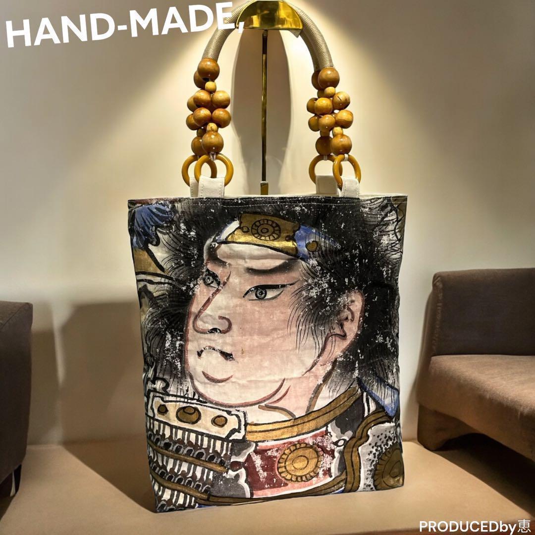 【希少古布】武者のぼり旗リメイク53”トート 伝統工芸 侍 お土産 ギフトにも◎