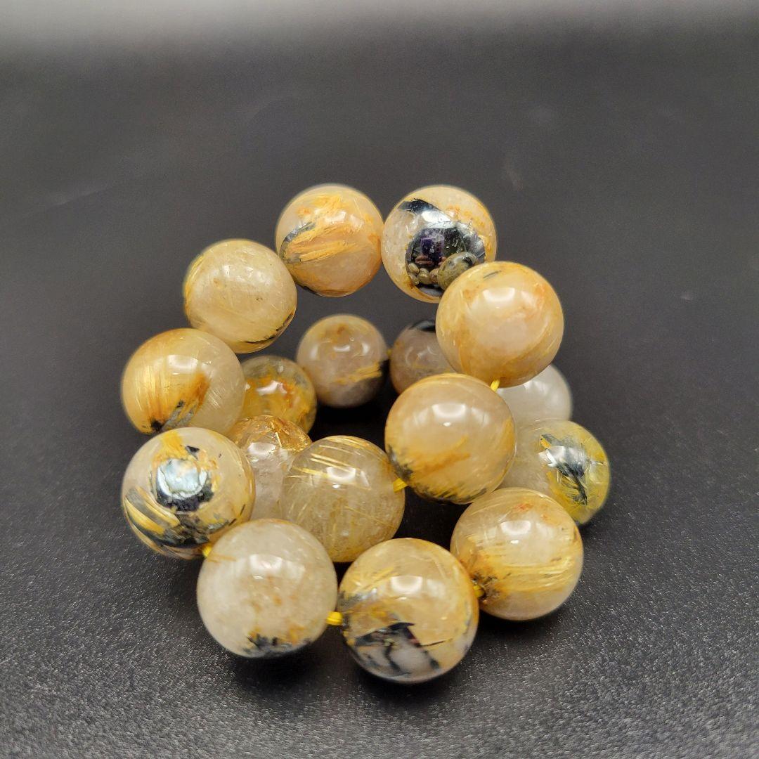 49g 太陽照射ルチル タイチンルチル 13mm玉 内径17cm