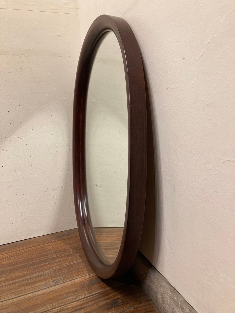 ヴィンテージ 柳宗理デザイン 秋田木工 ウォールミラー 曲木 小判型 大サイズ