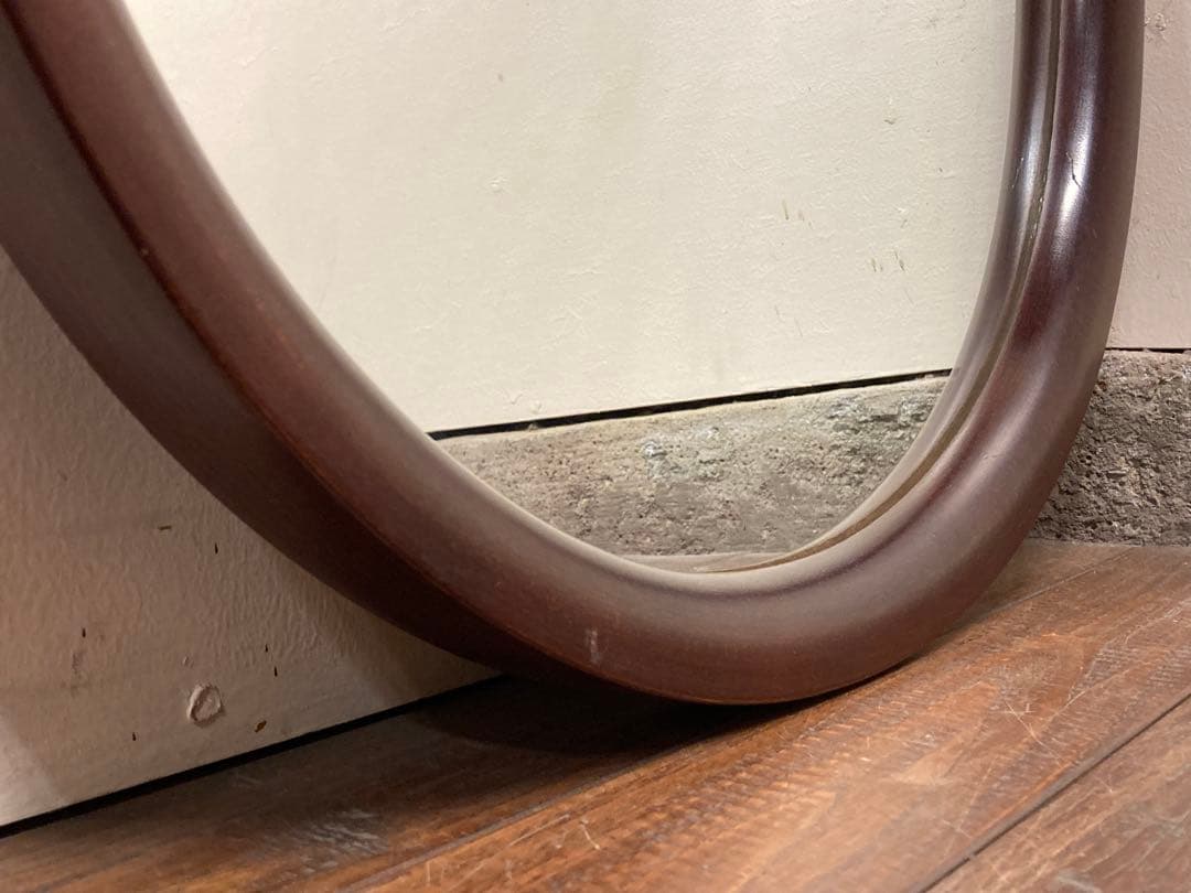 ヴィンテージ 柳宗理デザイン 秋田木工 ウォールミラー 曲木 小判型 大サイズ