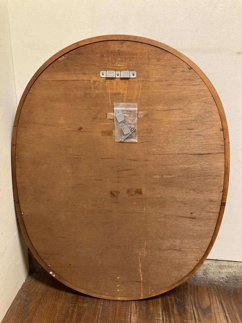 ヴィンテージ 柳宗理デザイン 秋田木工 ウォールミラー 曲木 小判型 大サイズ