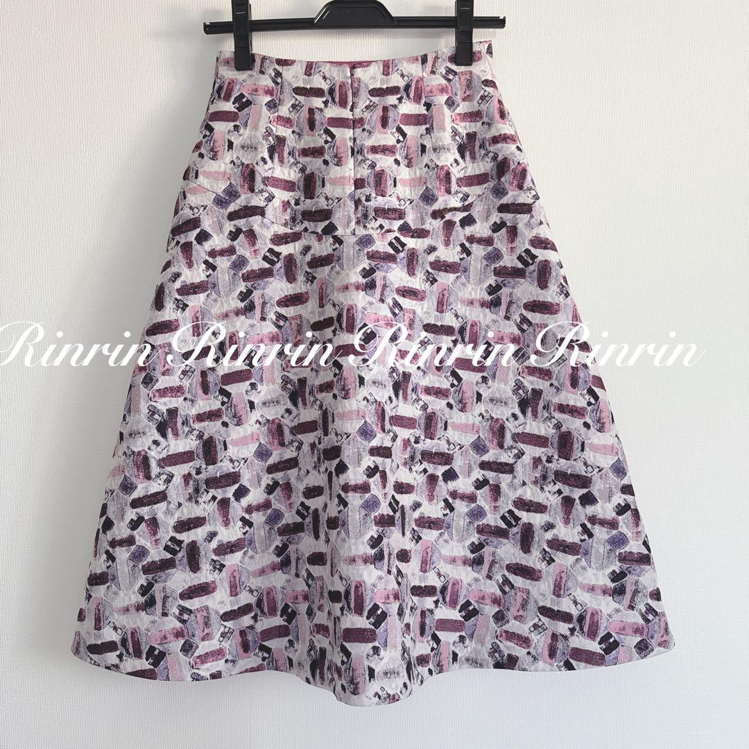 【美品】ANAYI オードトワレジャガード後ろ切り替えスカート 34