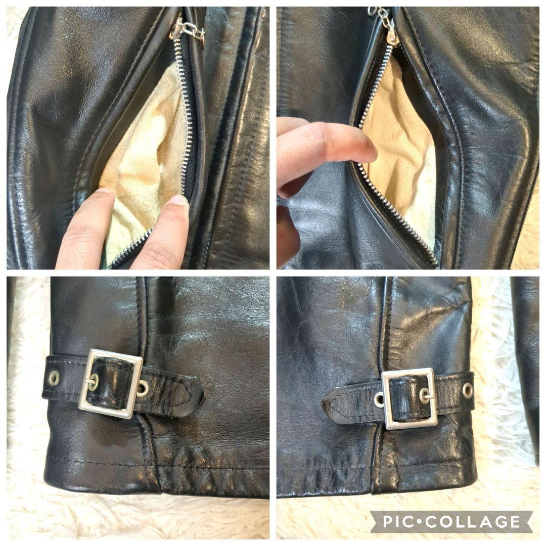美品 Schott 641 (M) シングルライダース LENZIP レザー 黒
