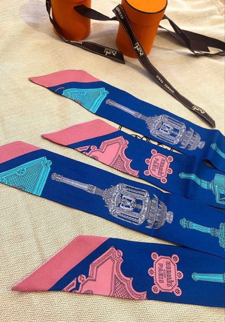 ⭐️HERMES ⭐️ツイリー　2本セット　ツィリー　ブルー系