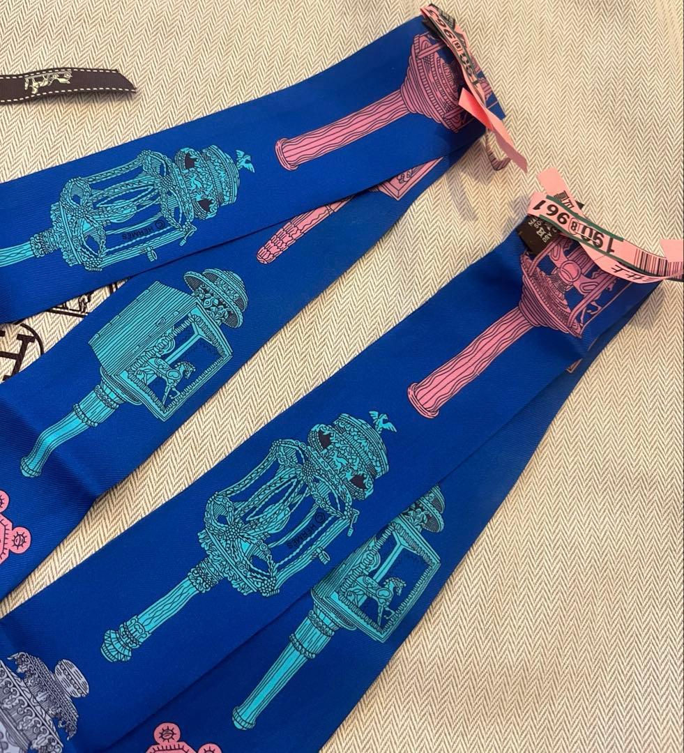 ⭐️HERMES ⭐️ツイリー　2本セット　ツィリー　ブルー系
