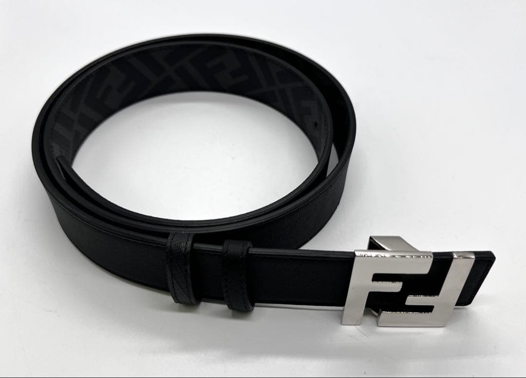 FENDI フェンディ リバーシブルベルト FFロゴ バックル メンズ 美品