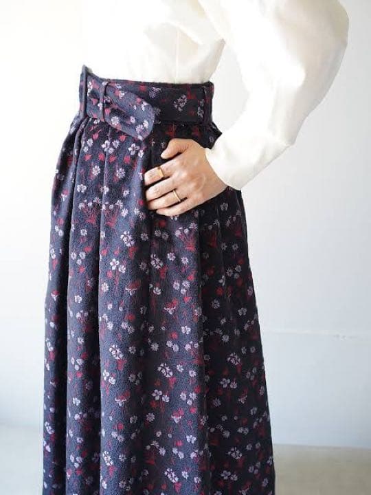 スカート Mame FloralJacquardFlaredSkirt