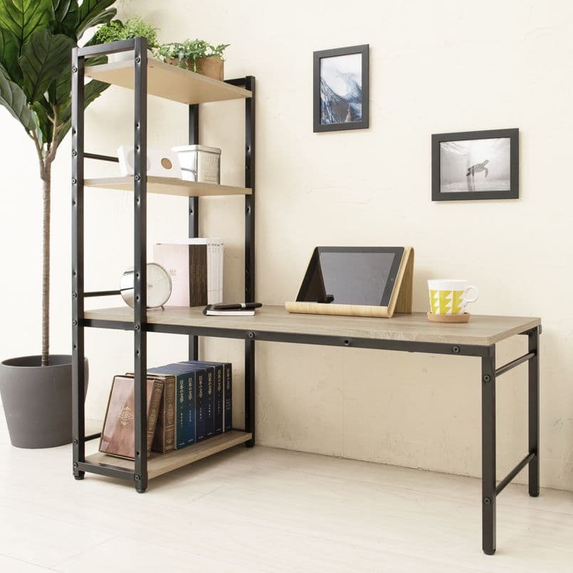 《新品送料無料》ラック付き4WAYデスク 幅100cm テーブル 机 木製 収納