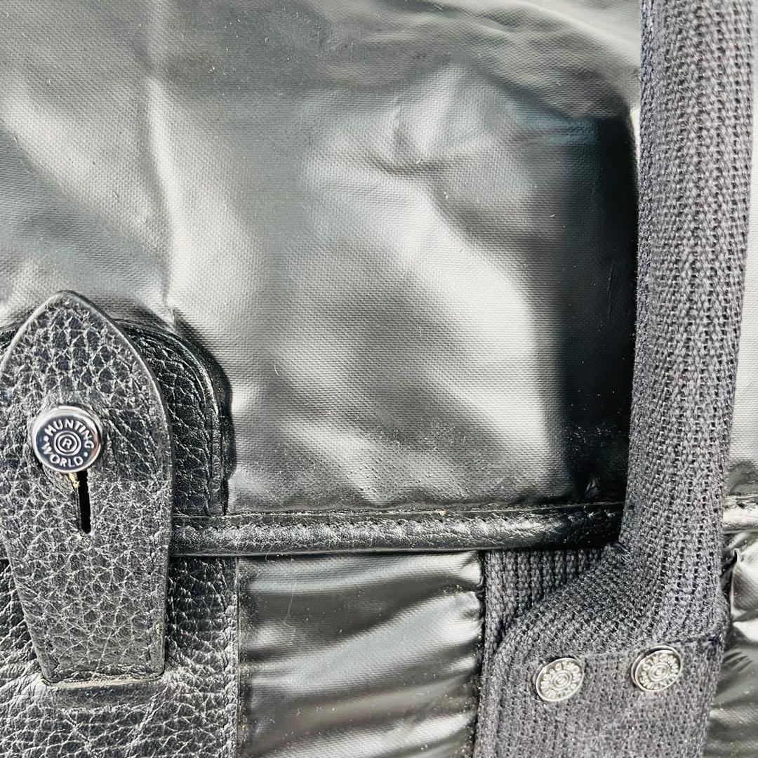 HUNTING WORLD ブラック ボストンバッグ　大容量　出張　旅行