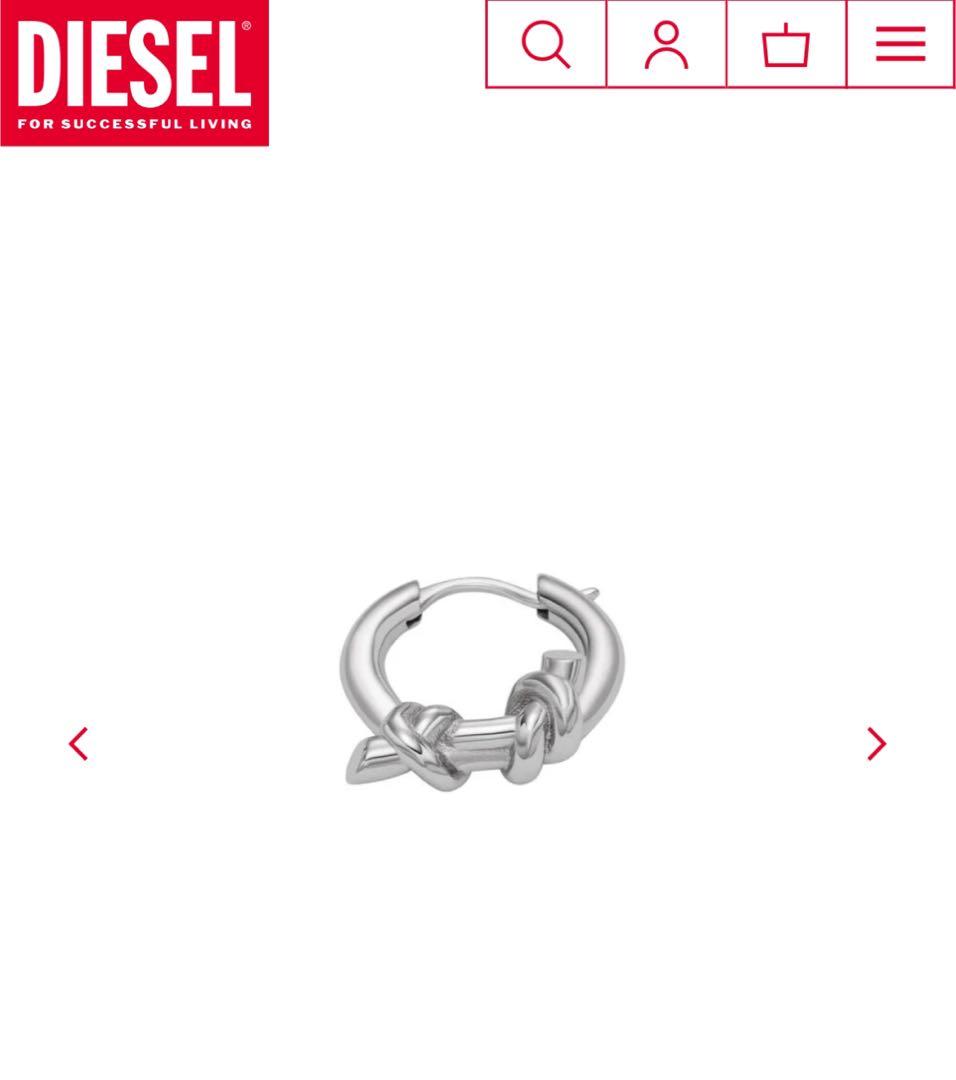 DIESEL シルバー リングピアス 箱ありで送料の関係で+1000円