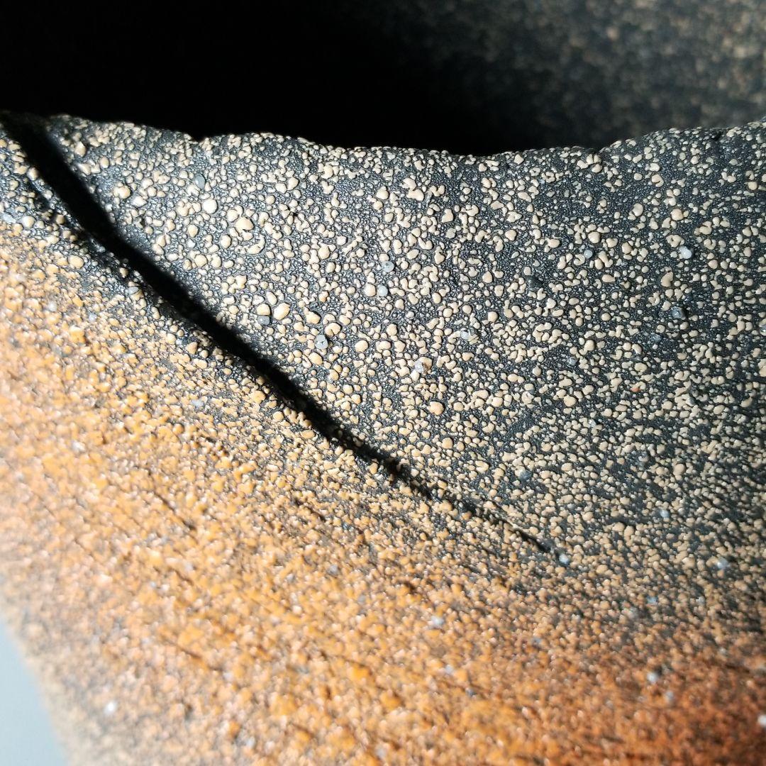 信楽焼傘立て  朱ちらし 高さ４８cm