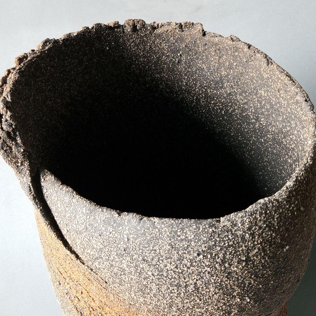 信楽焼傘立て  朱ちらし 高さ４８cm