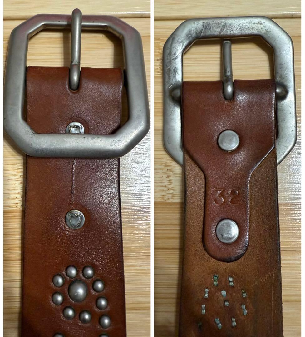 ⭐️HTC×スタンダードカリフォルニア⭐️シルバースタッズ×ブラウンレザー⭐️32