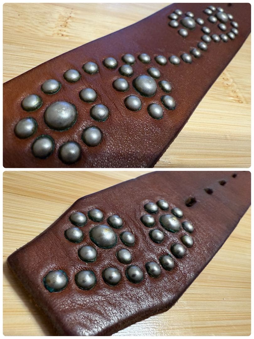 ⭐️HTC×スタンダードカリフォルニア⭐️シルバースタッズ×ブラウンレザー⭐️32