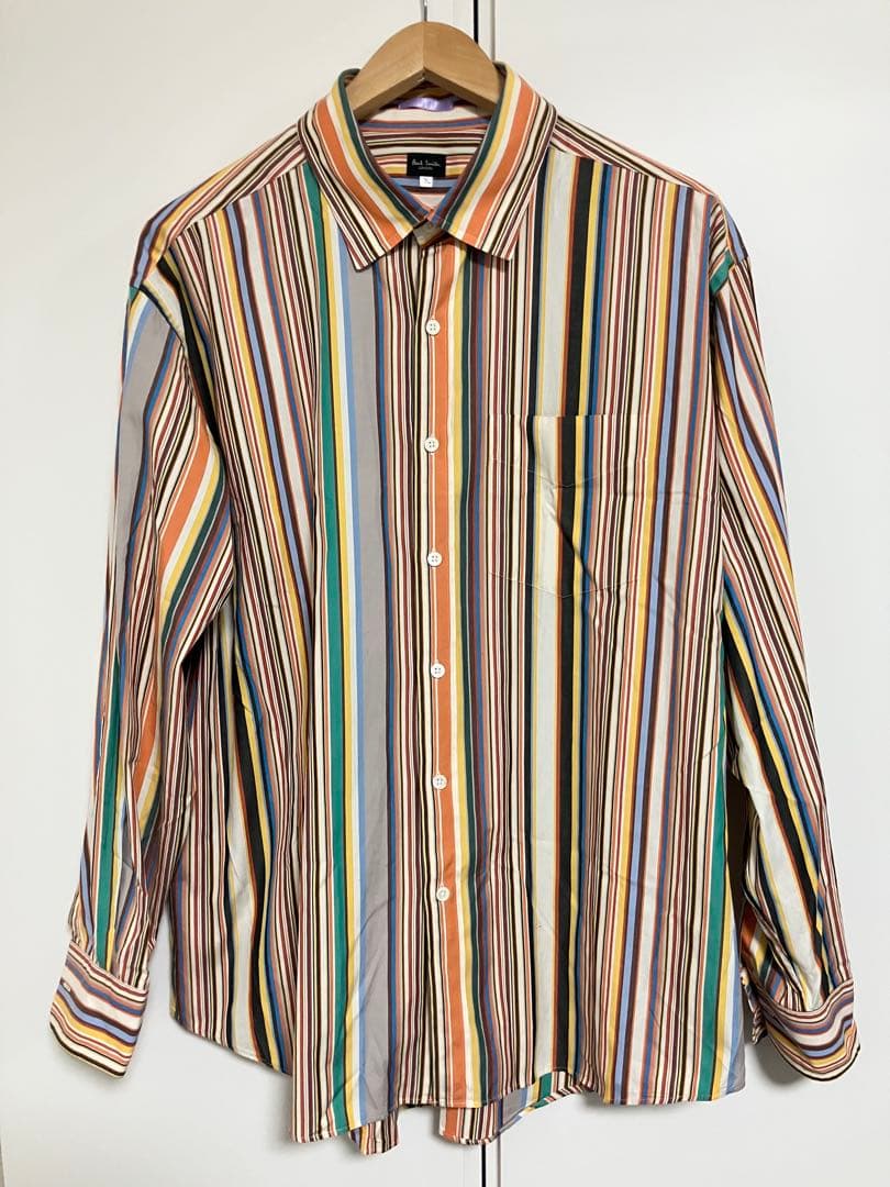Paul Smithポールスミスのマルチカラー長袖ストライプシャツ　3Lサイズ