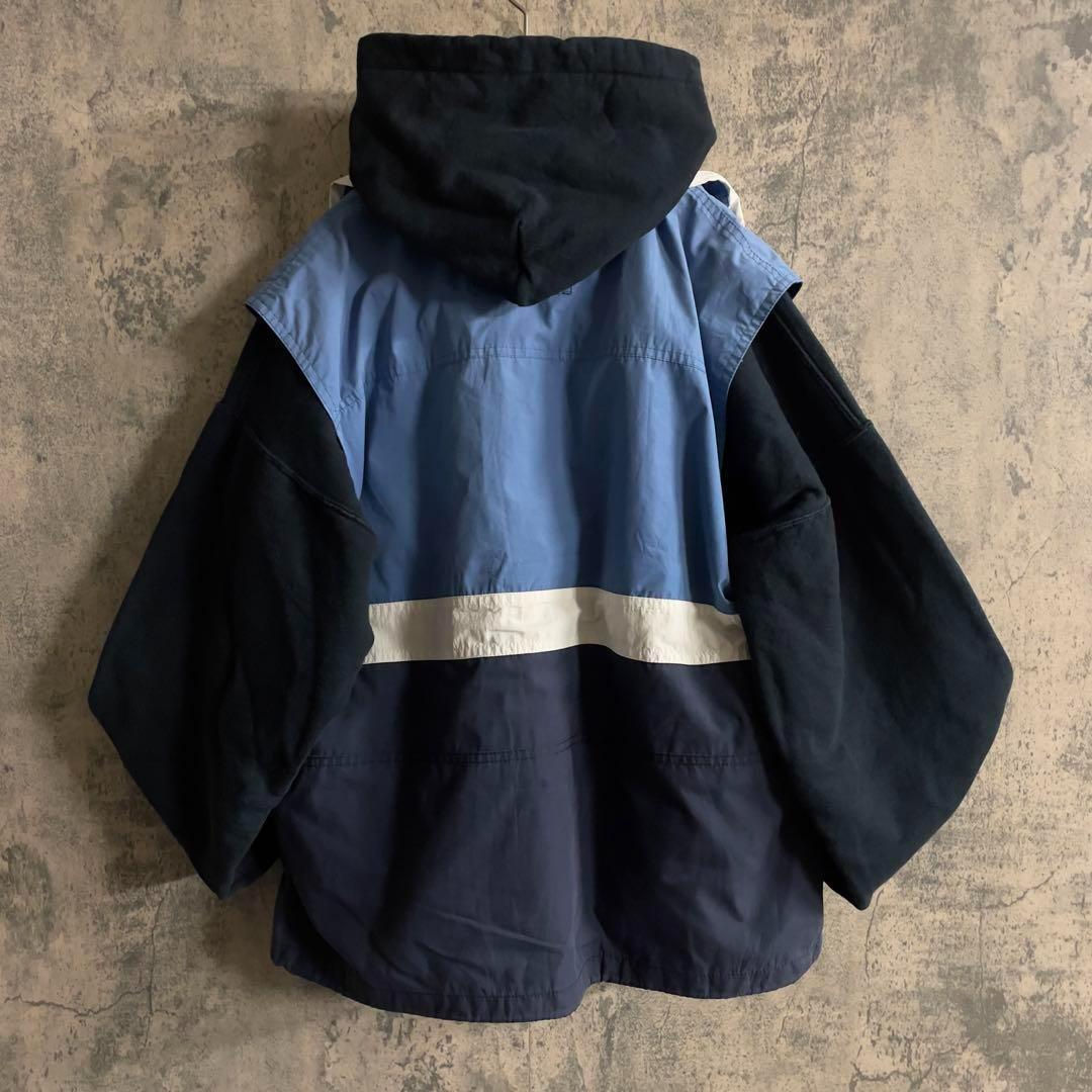 NFL EAGLES 3段ロゴプリントパーカー ×ヴィンテージ バイカラーベスト