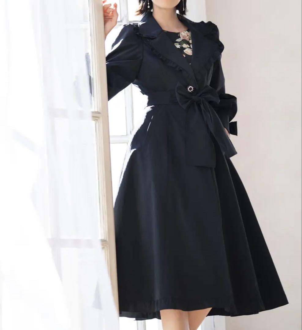 新品タグ付❤︎エムズグレイシー 近年モデル スプリングコート 黒 38 5.8万円