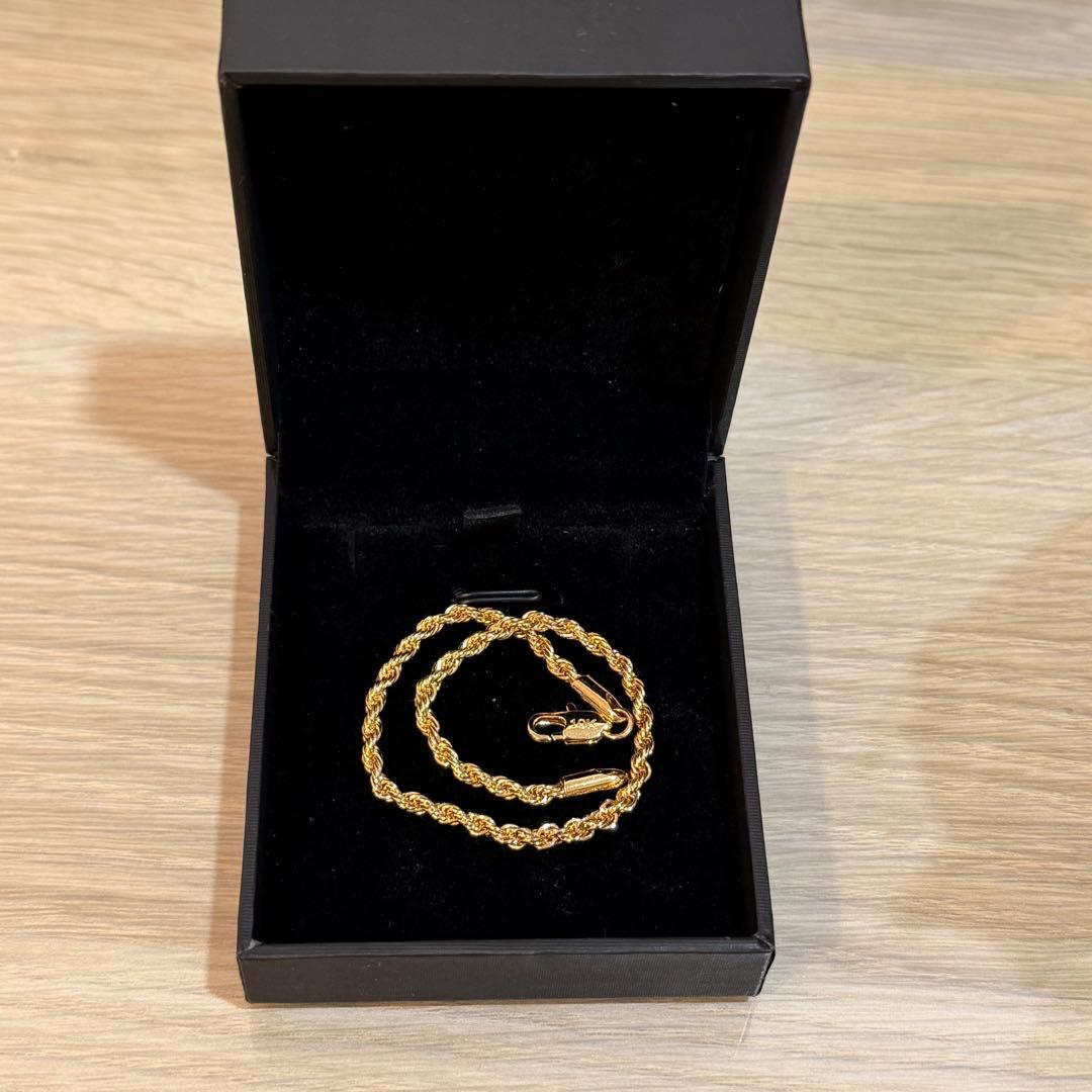 10K イエローゴールド ロープチェーン ブレスレット 幅3mm 21cm