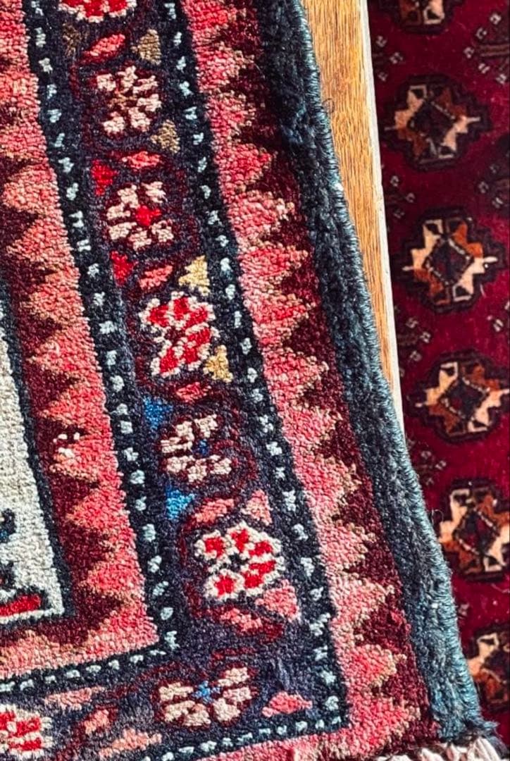 155×82〜90 アフガニスタン バルーチ族 手織りヴィンテージラグ 花と鳥