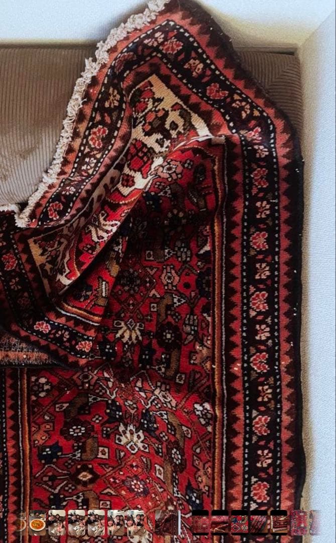 155×82〜90 アフガニスタン バルーチ族 手織りヴィンテージラグ 花と鳥