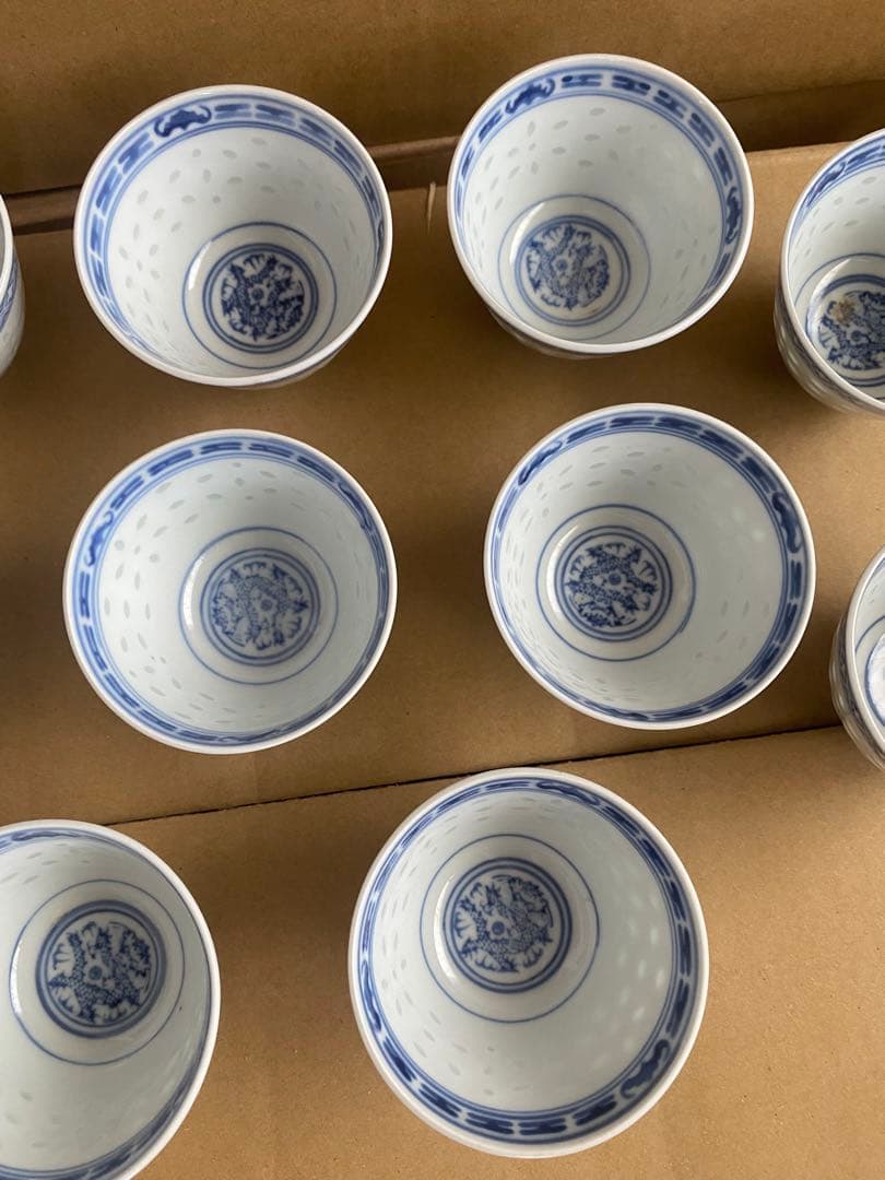 玩玉　煎茶　染付　蛍　唐物　煎茶碗　湯呑