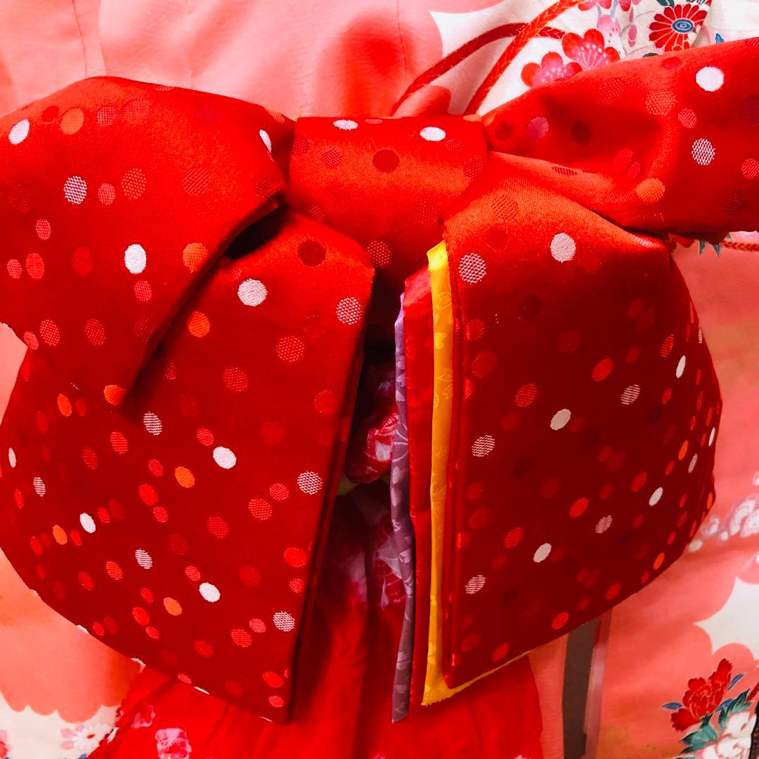 七五三 七歳‼️プリンセスならばピンク❤️豪華御所車手毬花々金彩金箔煌びやか