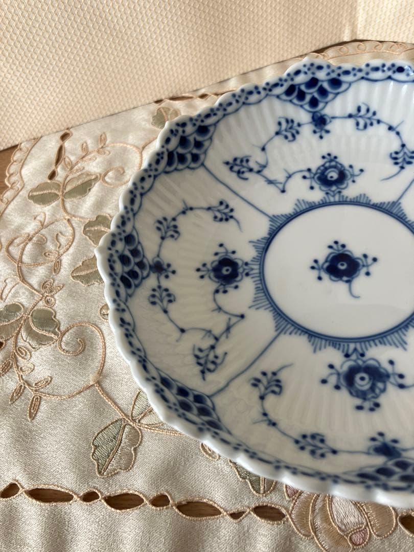 ロイヤルコペンハーゲン ハーフレース 足付き ケーキ皿 美品