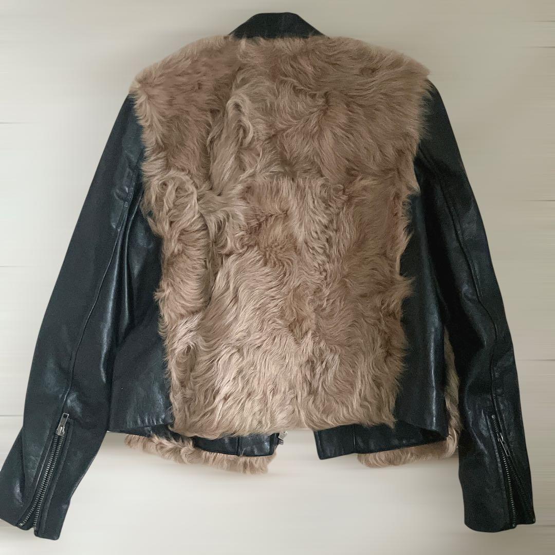 CITY SHOP カウレザー リアルファー ダブルライダースジャケット