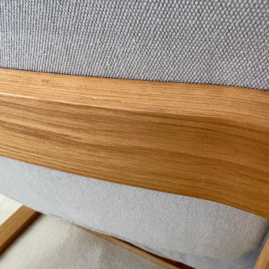 【美品】無印良品リビングでもダイニングでもつかえるソファチェア・オーク材