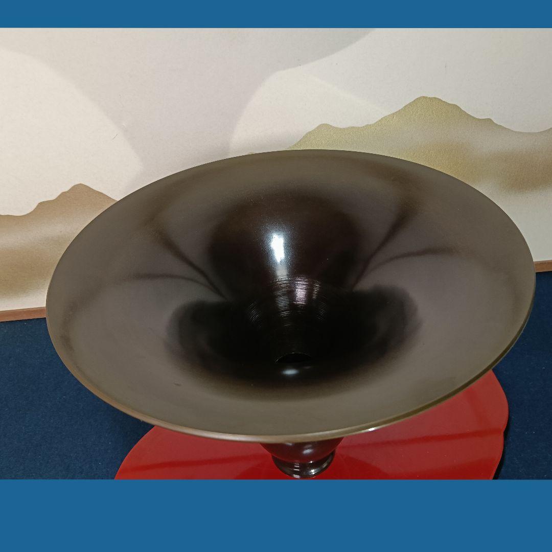 AO37 曙作 銅器 唐金 花器 花入 伝統工芸 紙箱 華道水盤 池坊