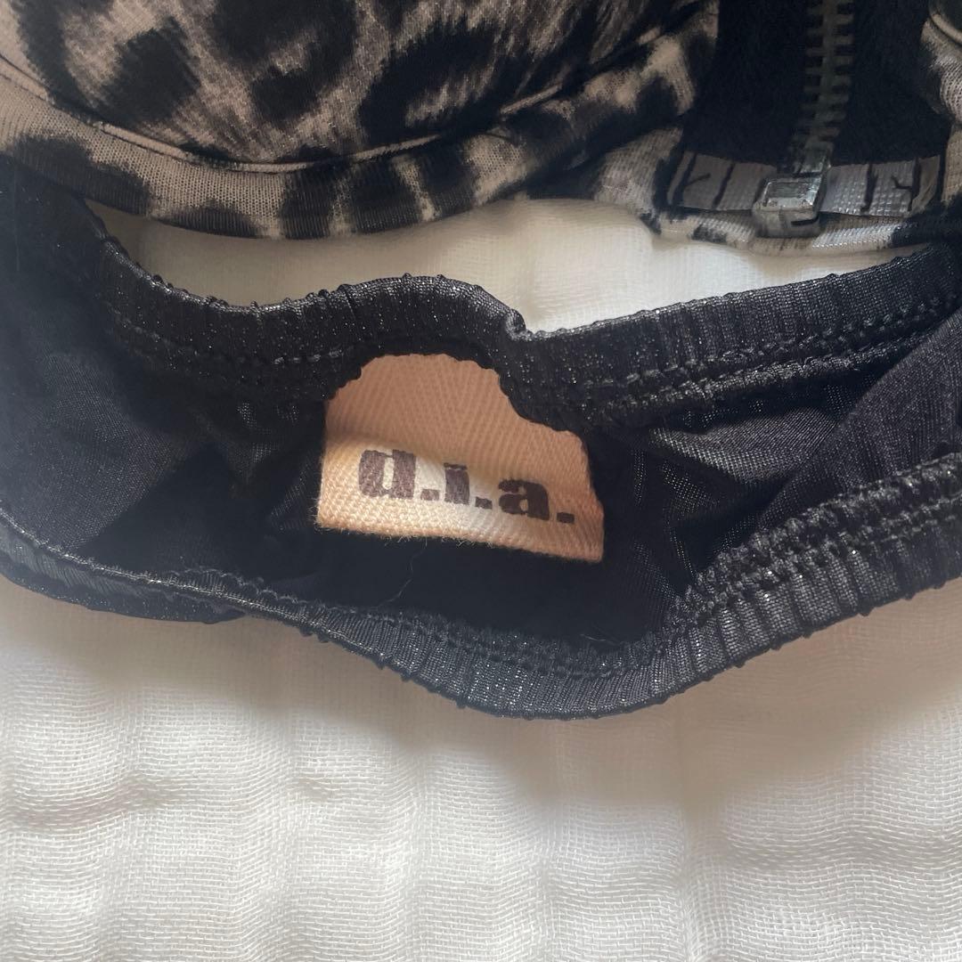 00s 希少 d.i.a スカルチャーム付ジップ レオパード見せブラ お兄系