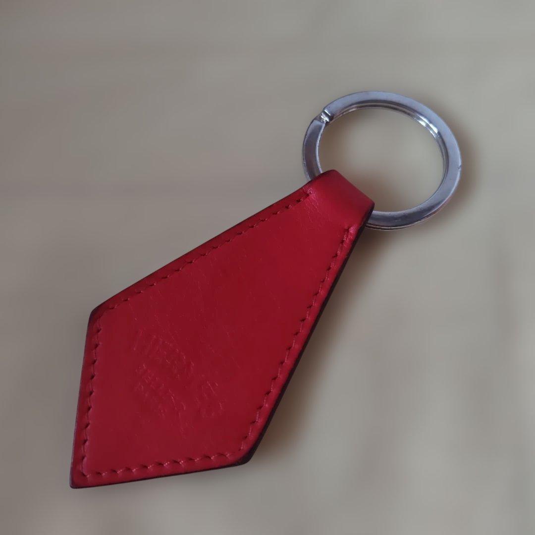 【美品】エルメス ポルト・クレ・タブ　キーリング レッド　チャーム