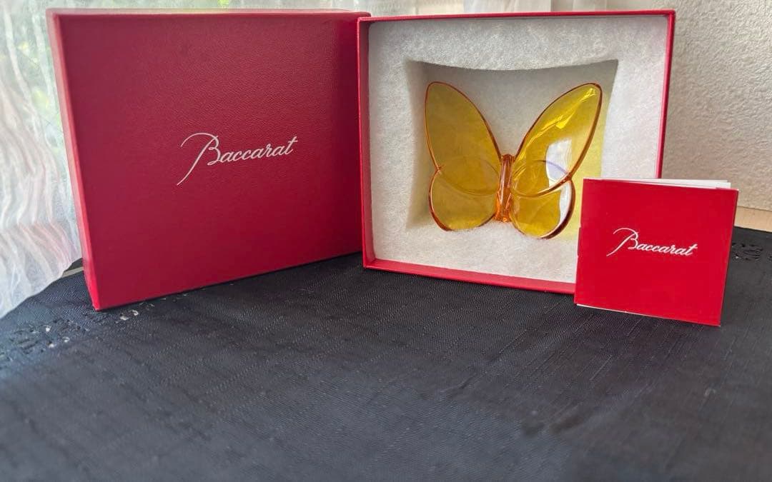 Baccarat ラッキーバタフライ置物（イエロー）