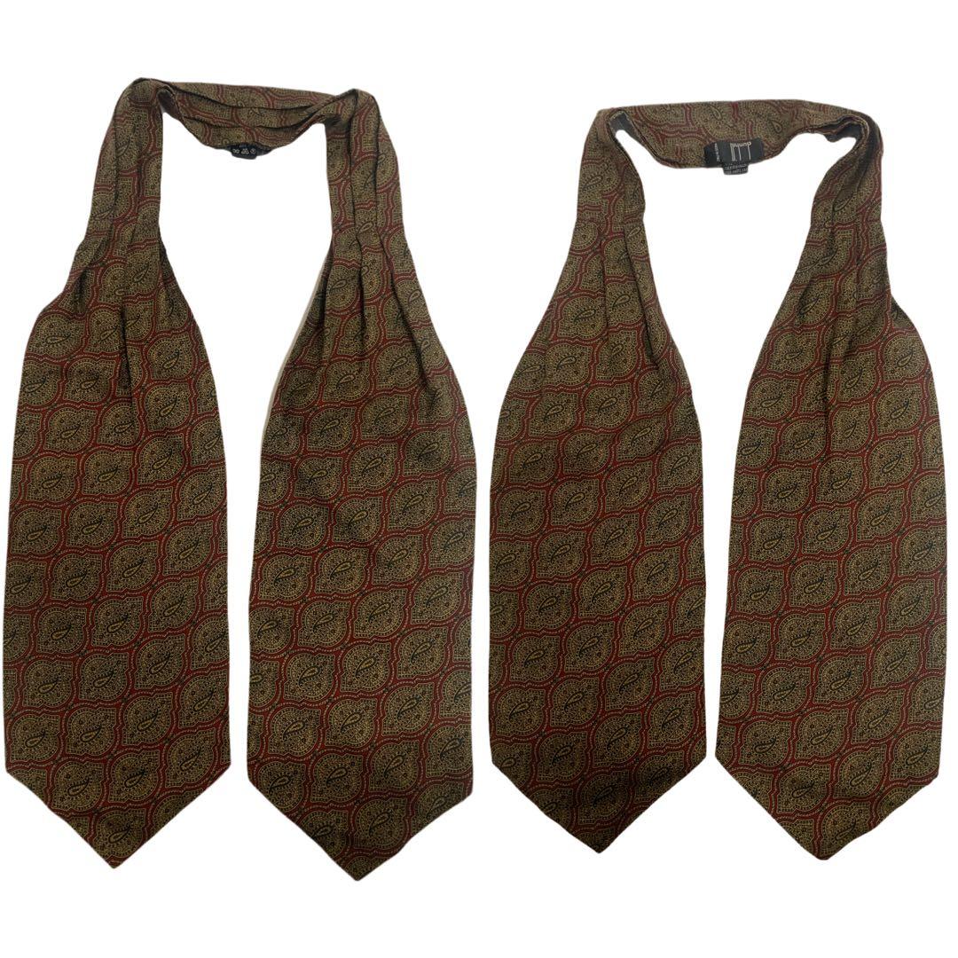 dunhill LONDON VINTAGE ITALY製 シルクアスコットタイ