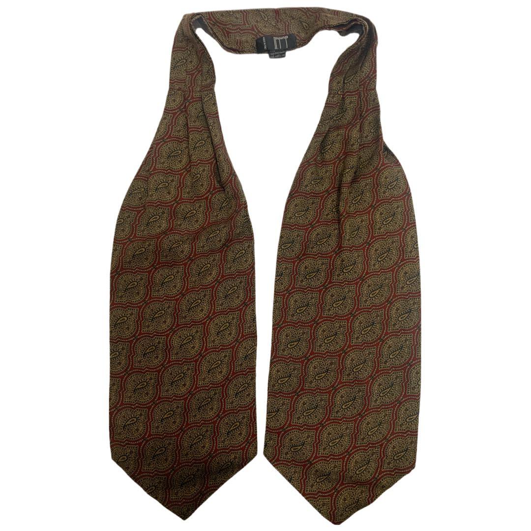 dunhill LONDON VINTAGE ITALY製 シルクアスコットタイ
