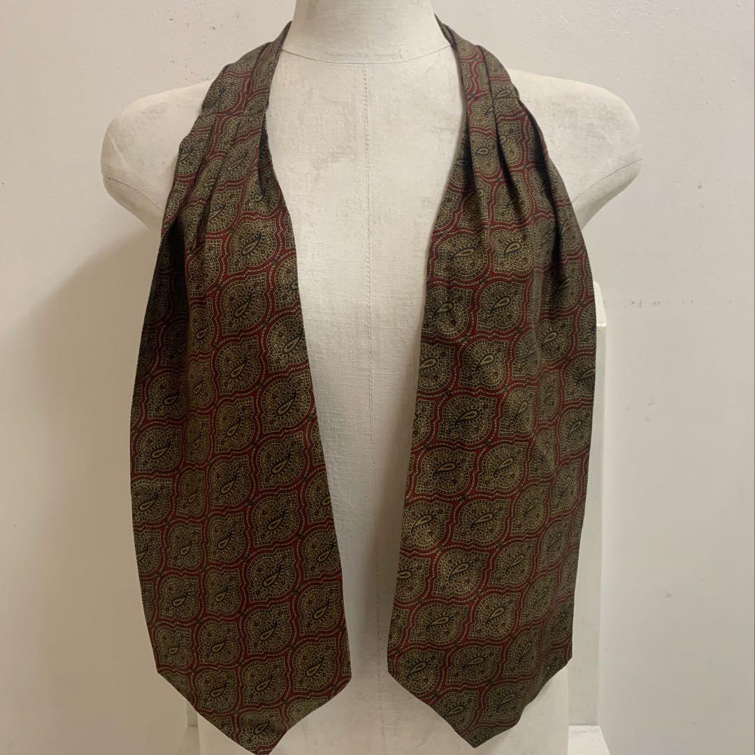 dunhill LONDON VINTAGE ITALY製 シルクアスコットタイ