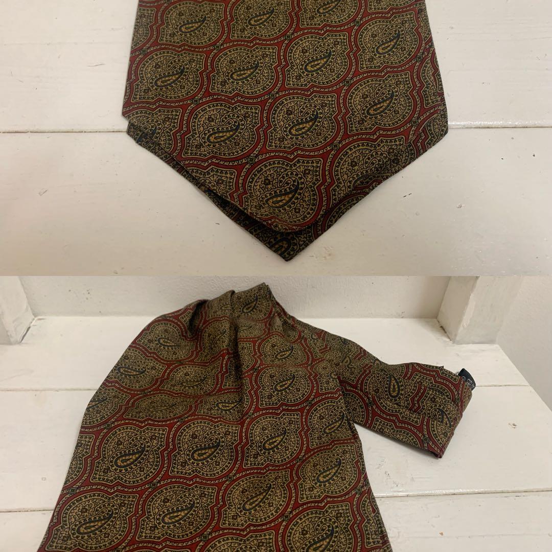 dunhill LONDON VINTAGE ITALY製 シルクアスコットタイ