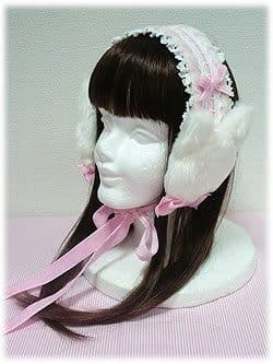最終値下げ　お出かけショコラちゃんイヤーマフ　ヘッドドレス　猫　ピンク